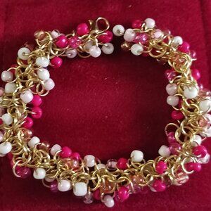 Pink & White Chainmaille Bracelet